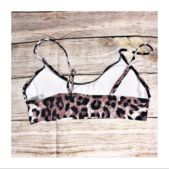 Leopard Print Shelf Bikini Top Size M - Picture 4 of 5